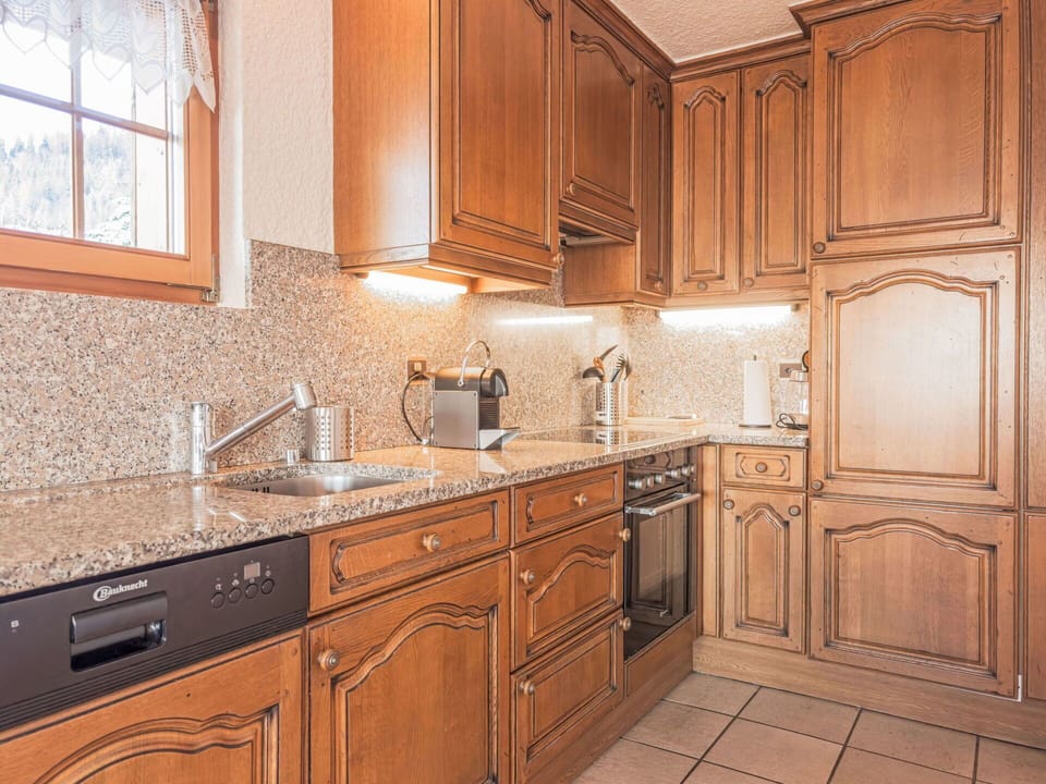 Kitchen, Cabinetry, Countertop, Kitchen Appliance, Flooring, Wood, Interior Design, Major Appliance, Floor, Drawer