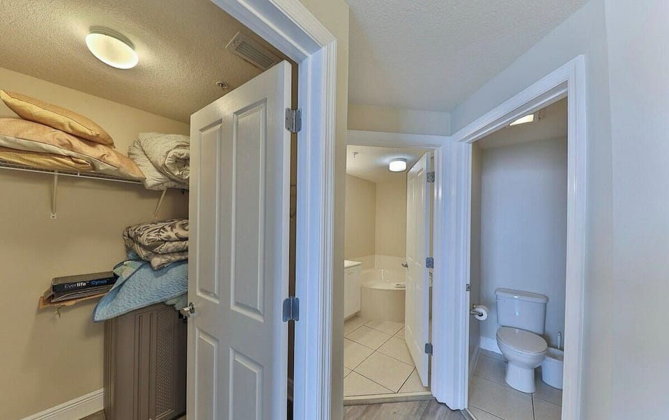 Master closet and bathroom entry-way