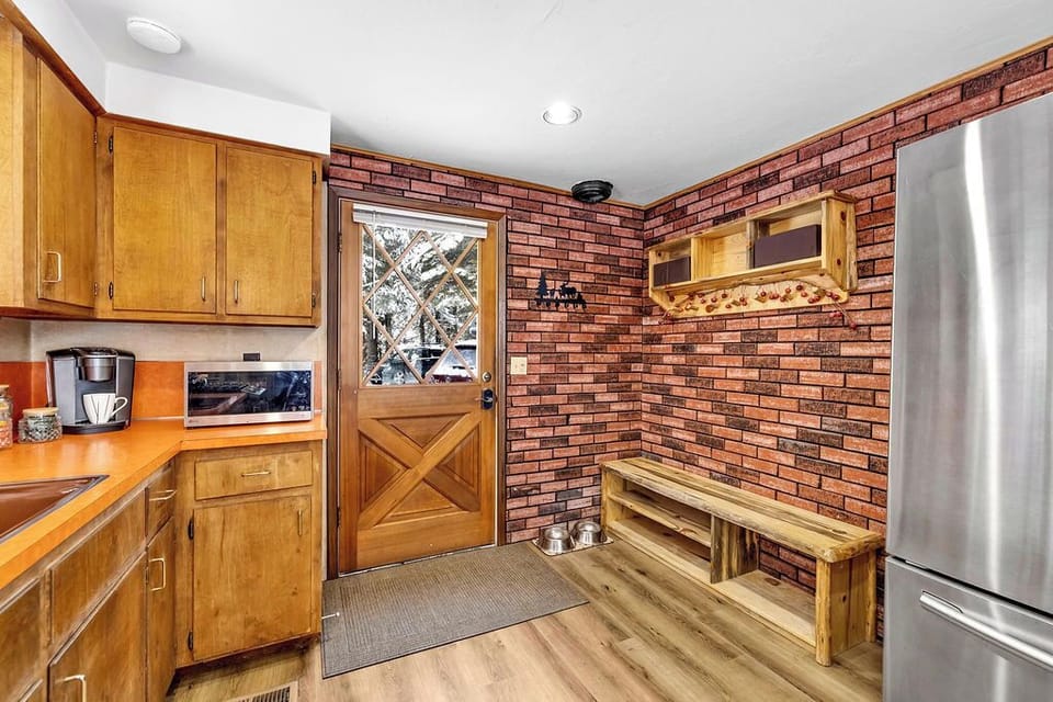 Rustic kitchen with a view.