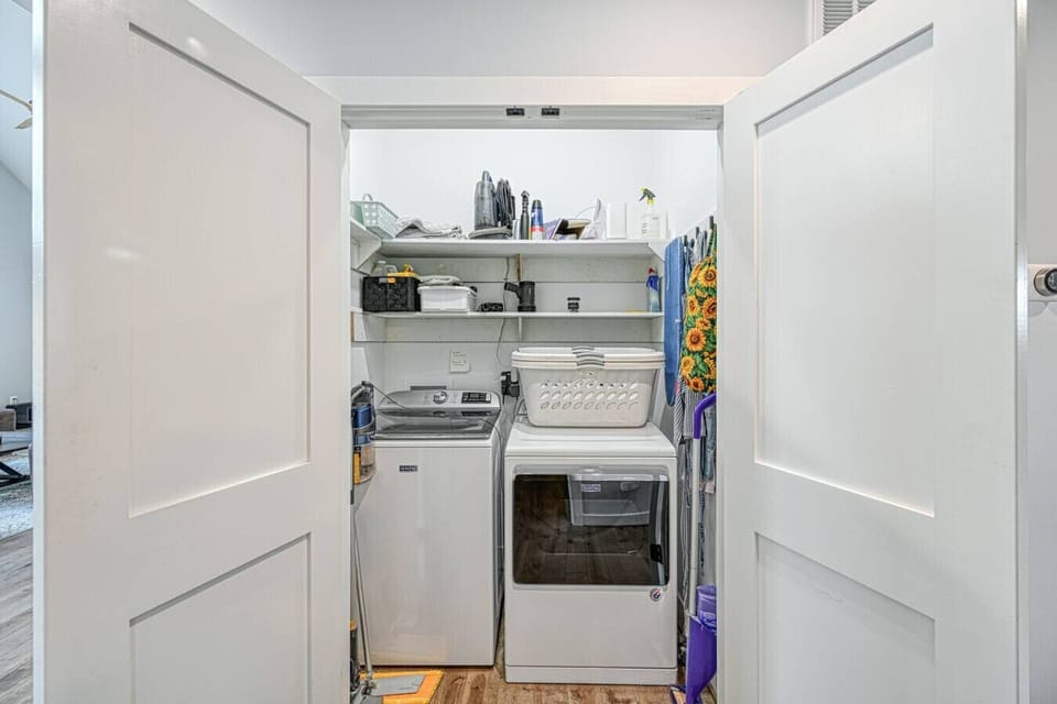 Convenient in-home washer and dryer available for guest use.