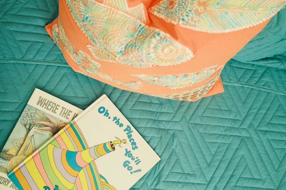 Kids can cozy up with books and relax after a day of boogie boarding and sea-shelling.
