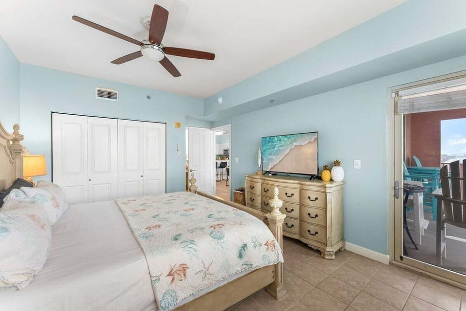 Primary bedroom with king bed