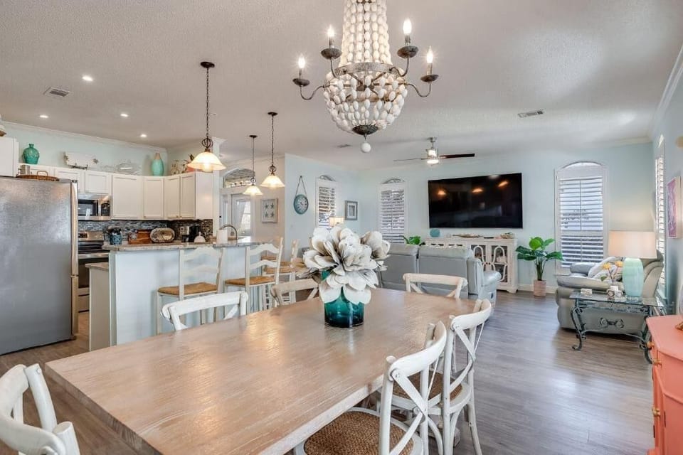 The open floor plan is perfect for socializing with friends and family