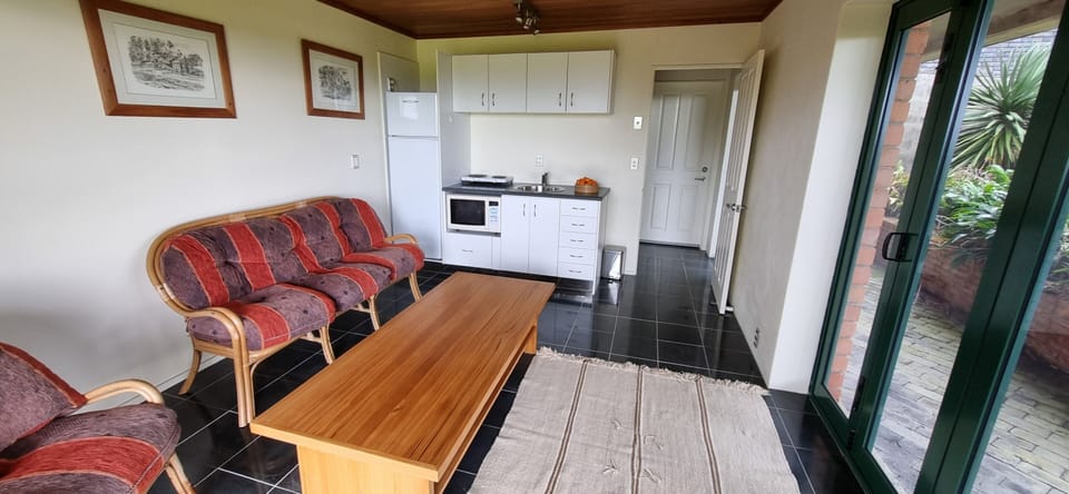 Apartment lounge and kitchen