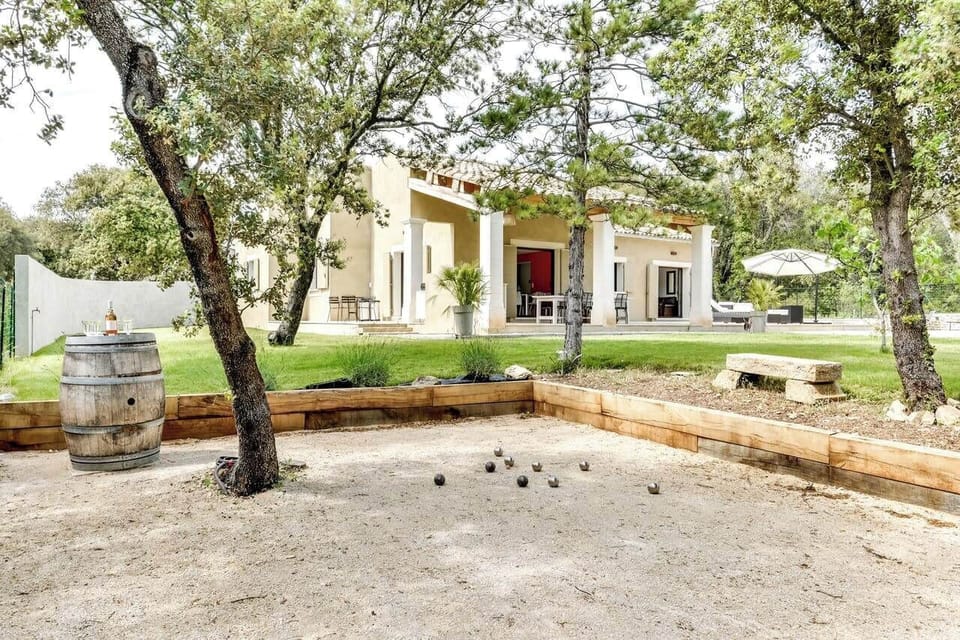 Petanque ground in the shade