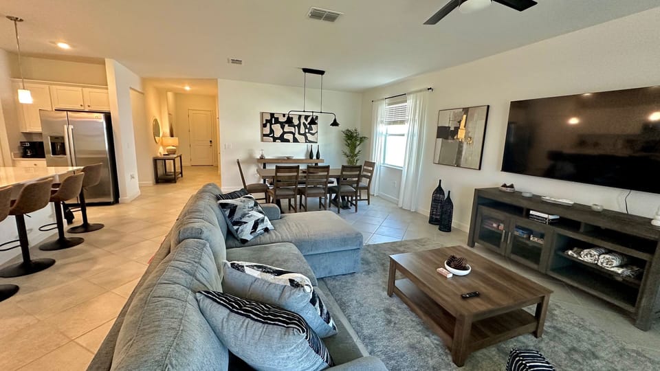 Integrated living room dining and kitchen