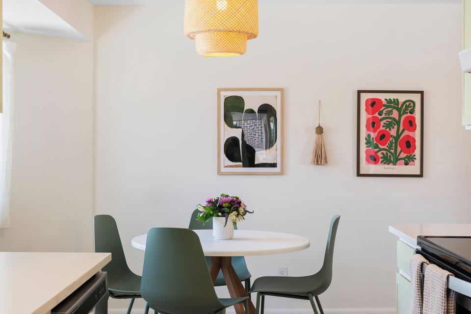Breakfast nook perfect for hanging while cooking or kids table! 