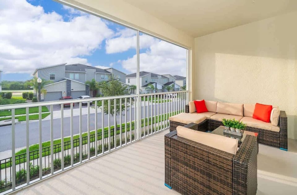 Resort-style exterior design with modern finishes — the perfect start to your Orlando getaway.