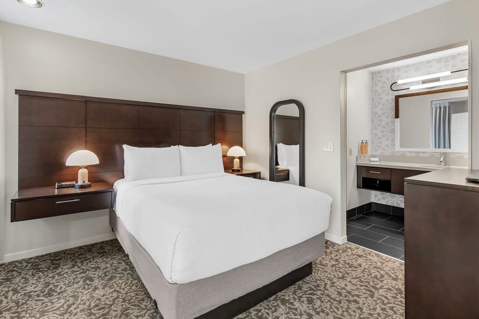 Sink into a plush bed with calming, hotel-fresh comfort.