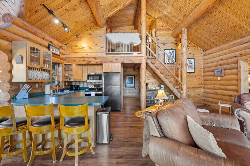 Stairs leading to the loft upstairs.