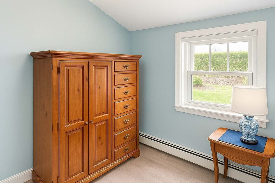 First floor queen bedroom with Queen trundle and  Armoire