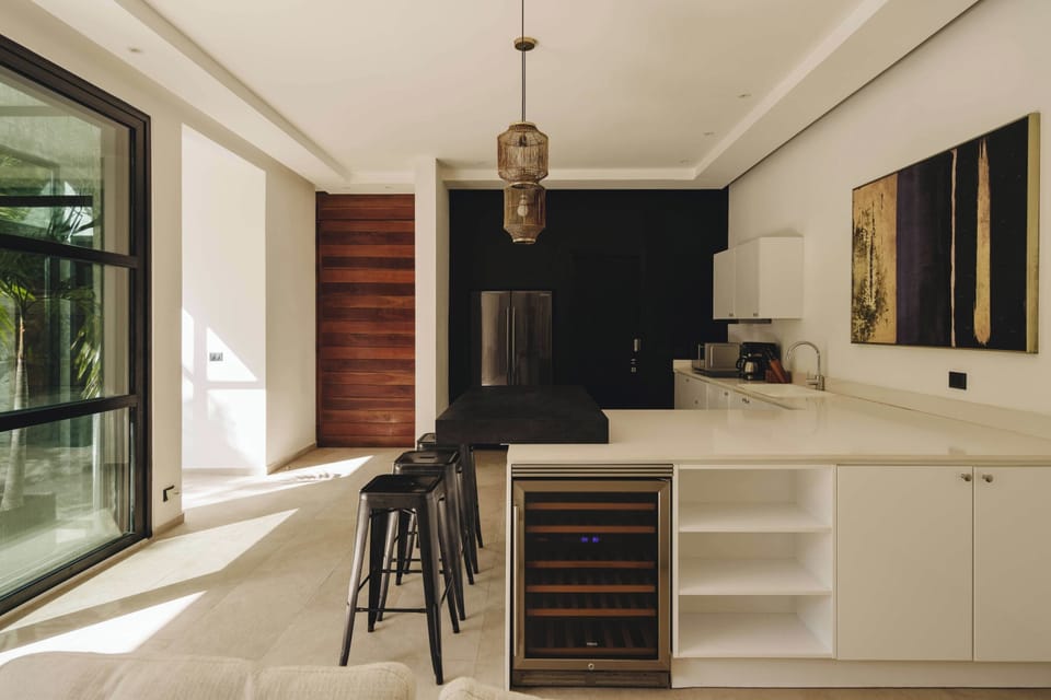 Fantastic open concept design that connects the kitchen, living room, and dining room.