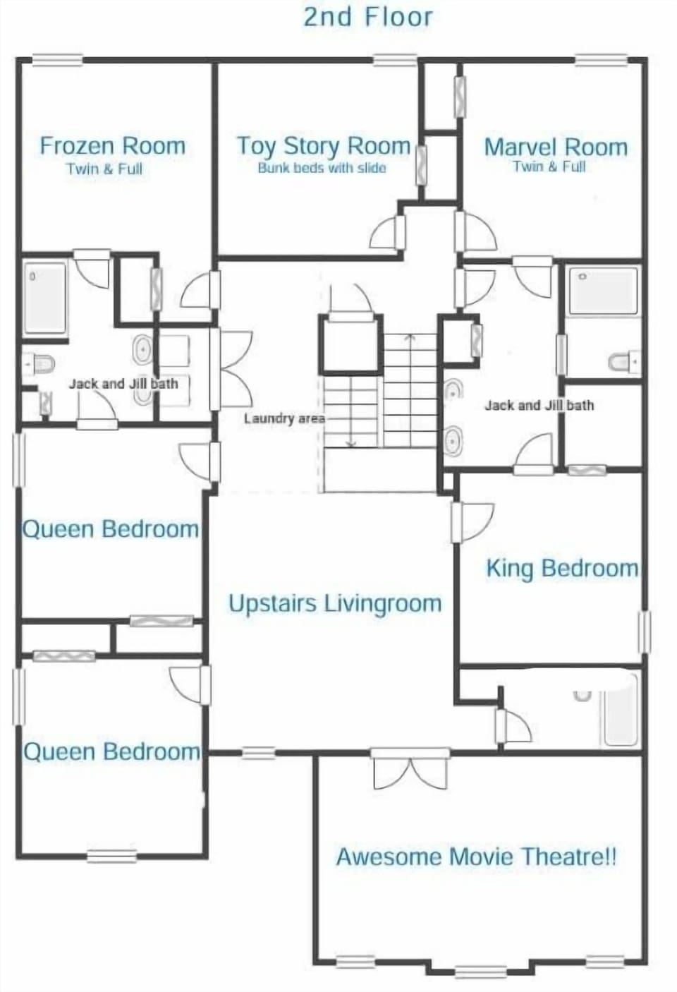 TPVH Properties have well thought out room configurations, allowing for families to sleep close by, while offering everyone a bit of privacy!