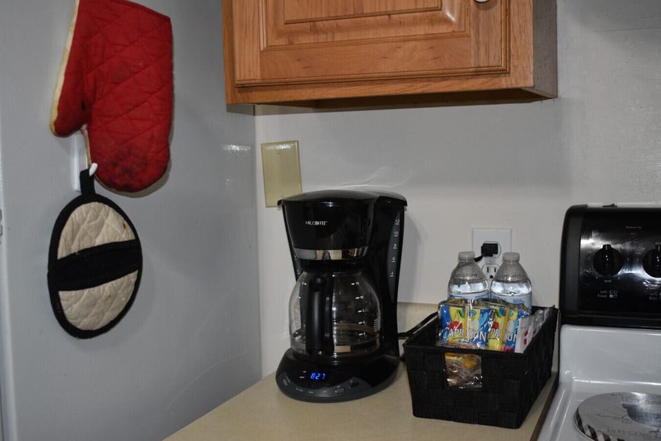 Coffee pot and snacks