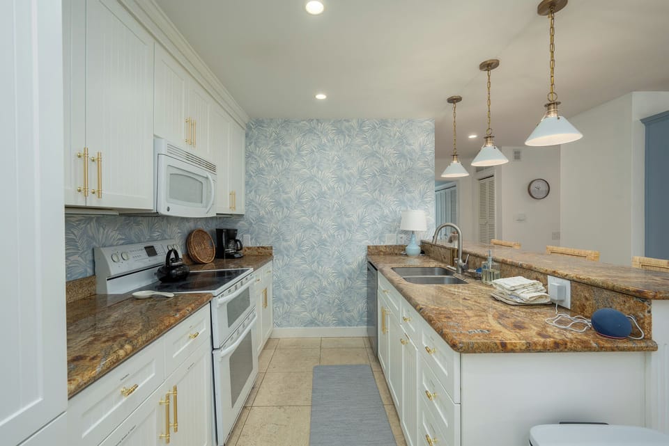 The well stocked kitchen includes all the modern conveniences