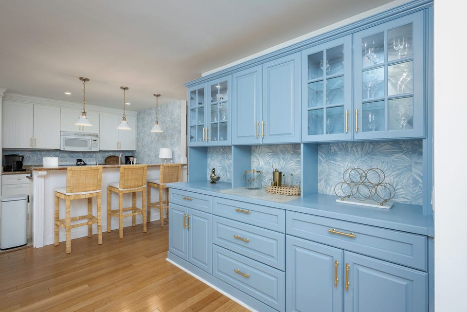 View of kitchen from the dining area