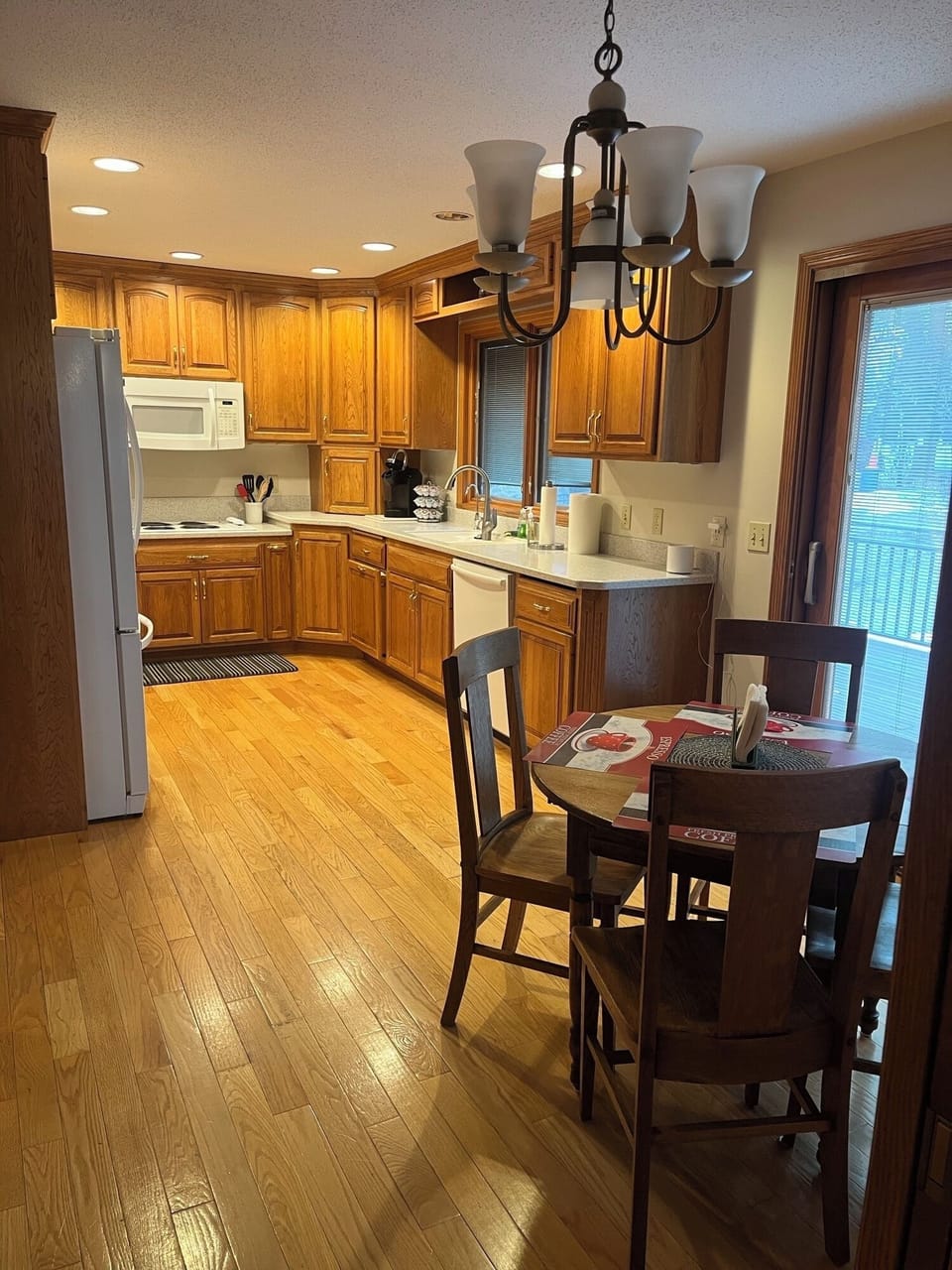 Upstairs kitchen and dining area
