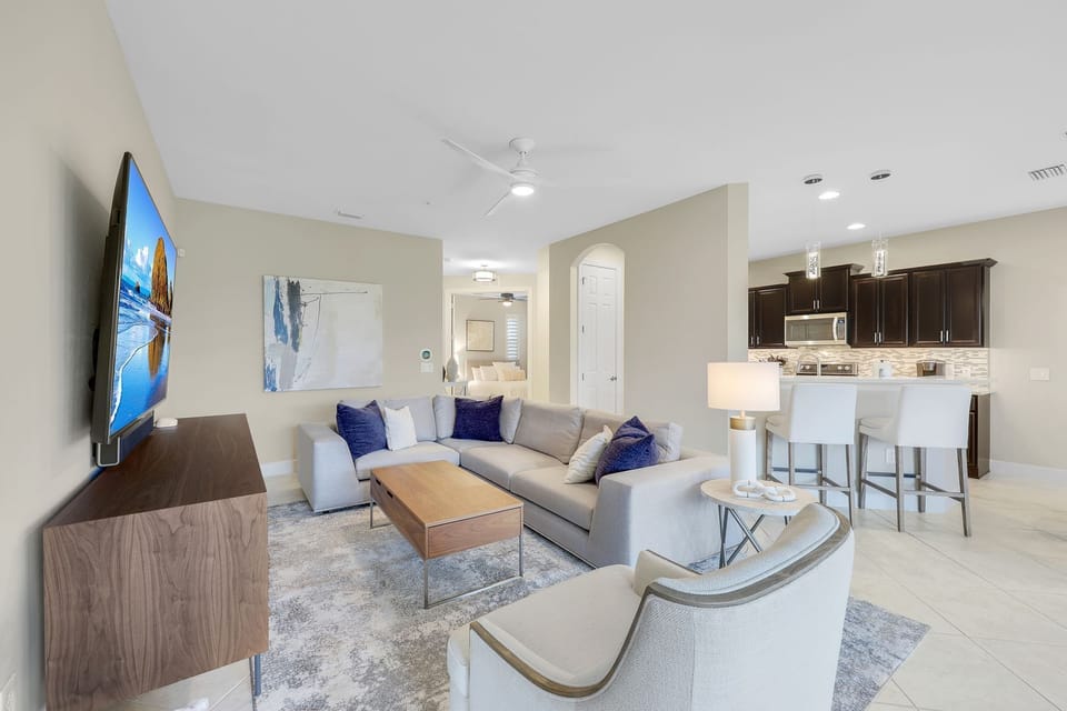 Living Room with 75" TV