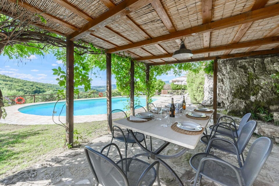 Furniture, Outdoor Furniture, Chair, Swimming Pool, Outdoor Table, Resort, Flagstone, Eco Hotel, Shade, Kitchen & Dining Room Table