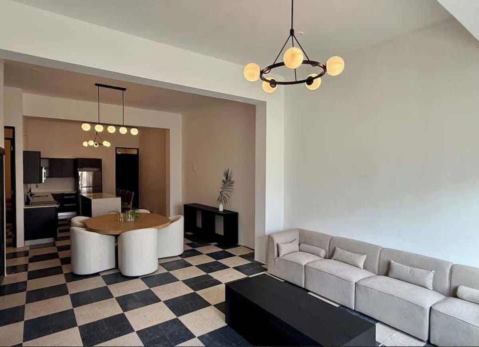Stretch out, relax, and enjoy the apartment's open layout.