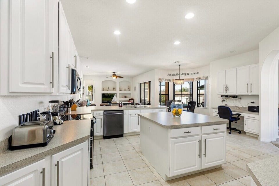 Open concept kitchen with modern appliances
