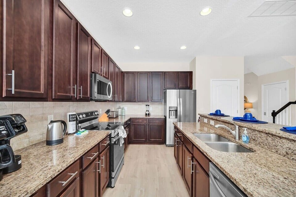 Stunning kitchen with modern stainless steel appliances