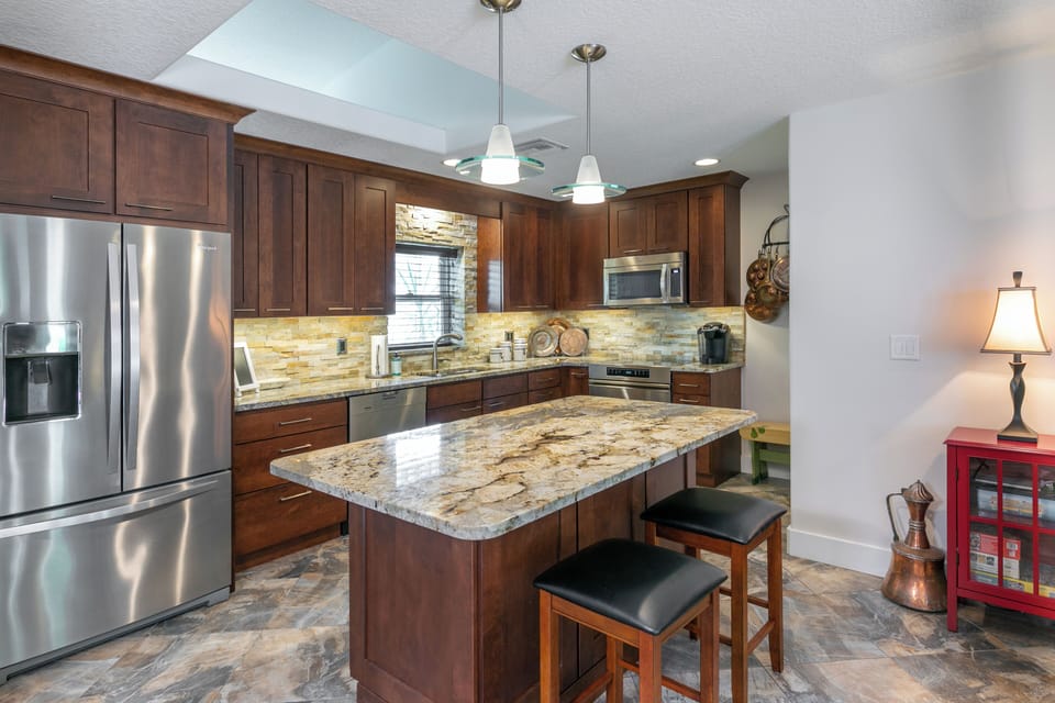 Fully stocked kitchen with everything you will need to cook gourmet meal. 