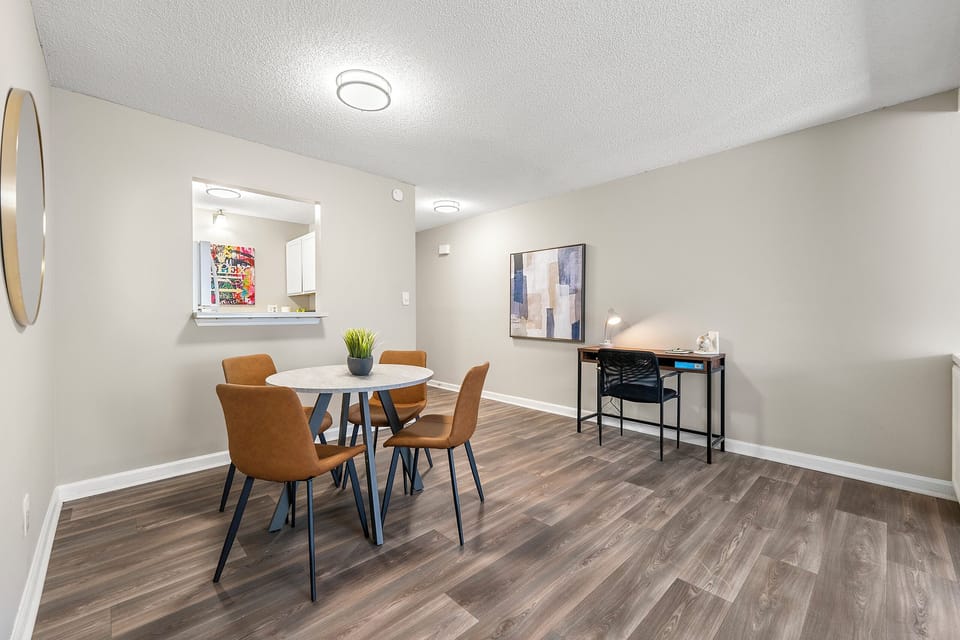 Cozy dining space for meals, coffee, or planning your Atlanta adventures.