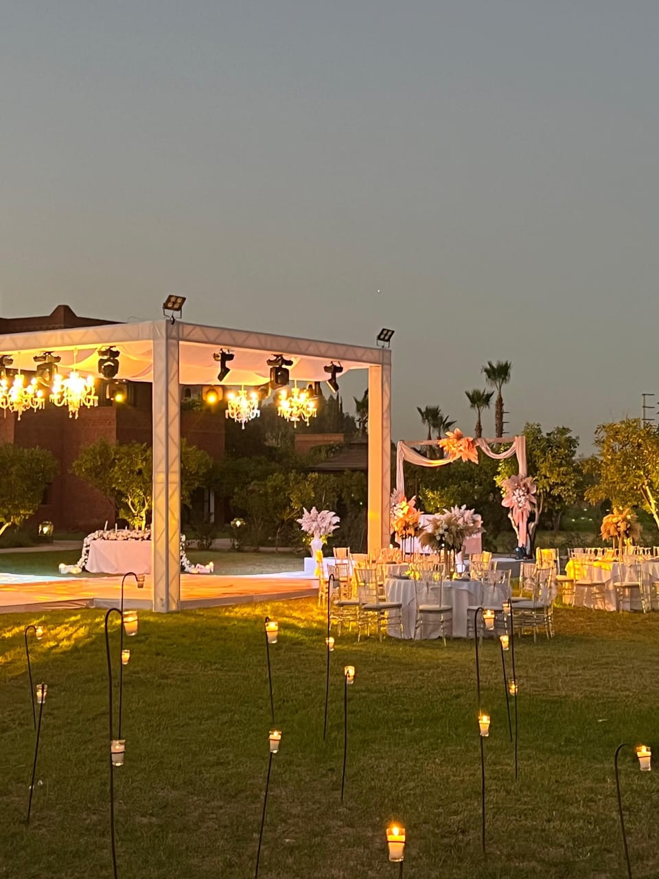 Outdoor banquet area