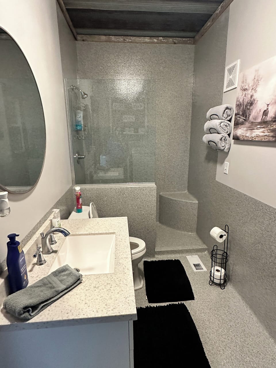 Second downstairs bath with laundry. Hair dryer available 