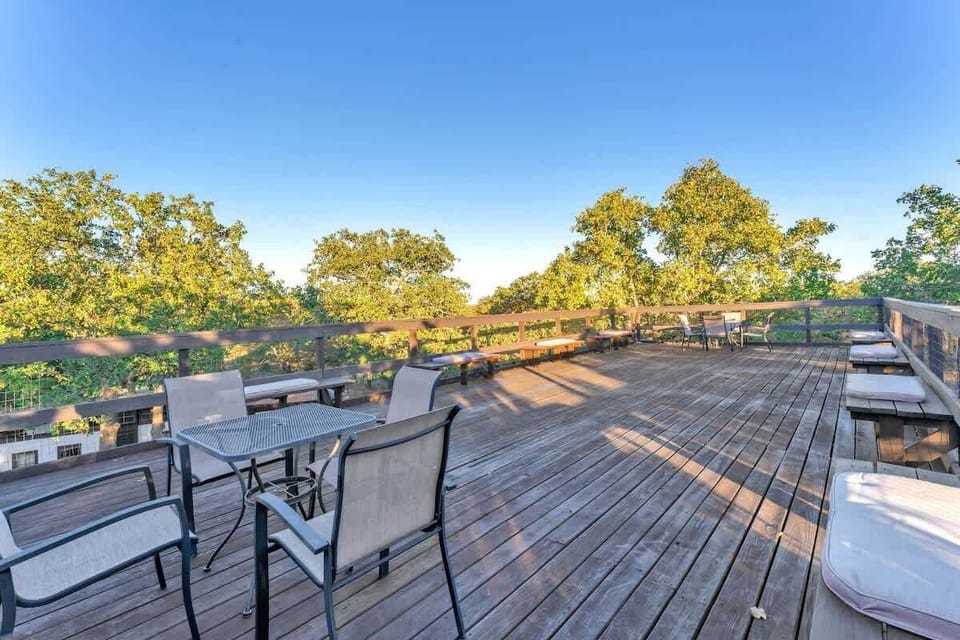 Watch the sunset from the rooftop communal deck