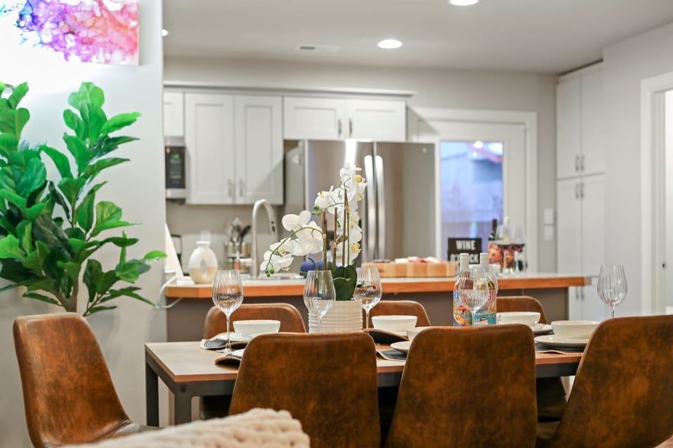 Main floor, open concept with dining for 8 guests