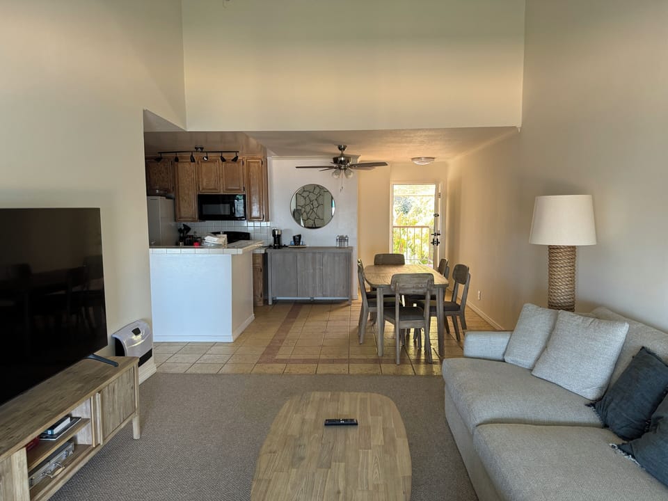 Living room and dining area