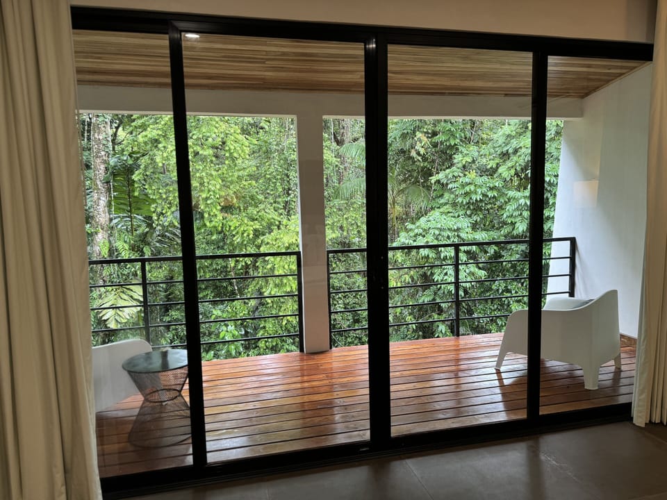 Panoramic windows and balcony with private view and ability to spot wildlife 
