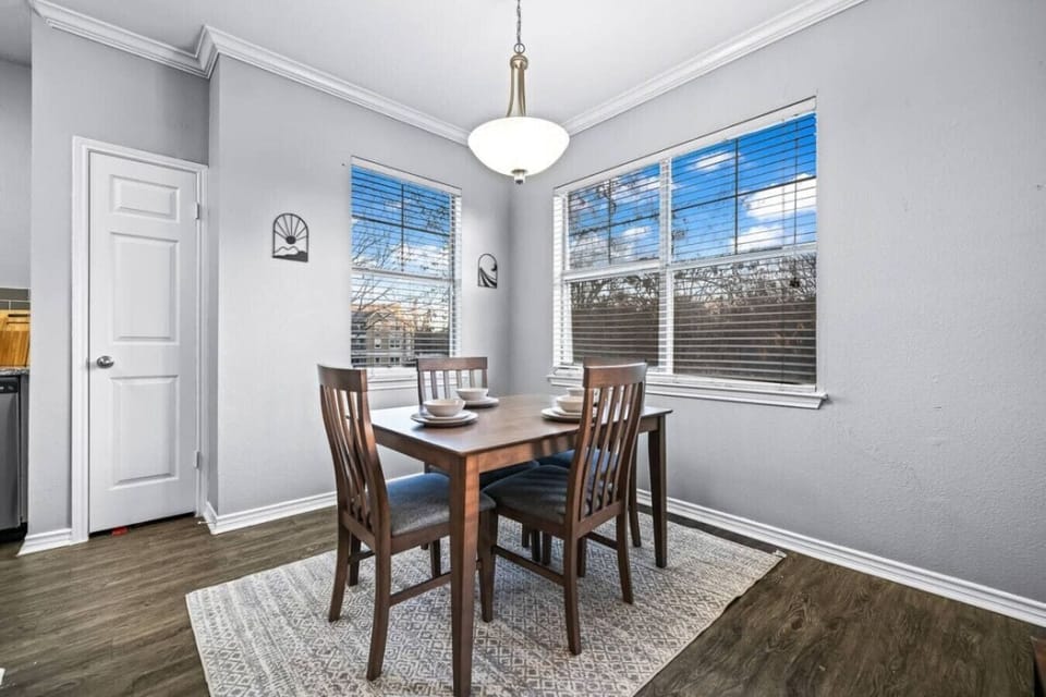 The dining area encourages you to gather with friends, enjoy a drink, and create lasting memories.