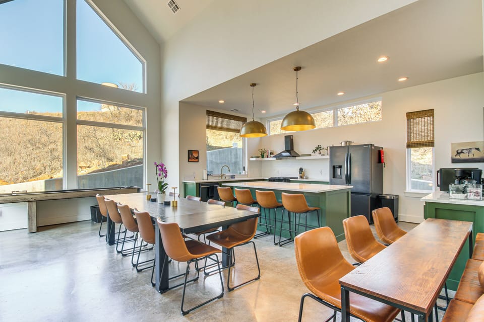 Kitchen & Dining Area | 2-Story House | In-Unit Laundry | Central Heating & A/C