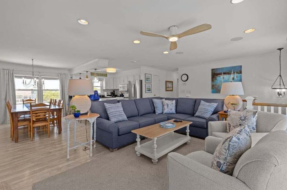 Top-Level Living Room with Deck Access