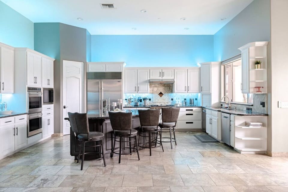 Gourmet, fully stocked kitchen designed for elevated cooking and entertaining.