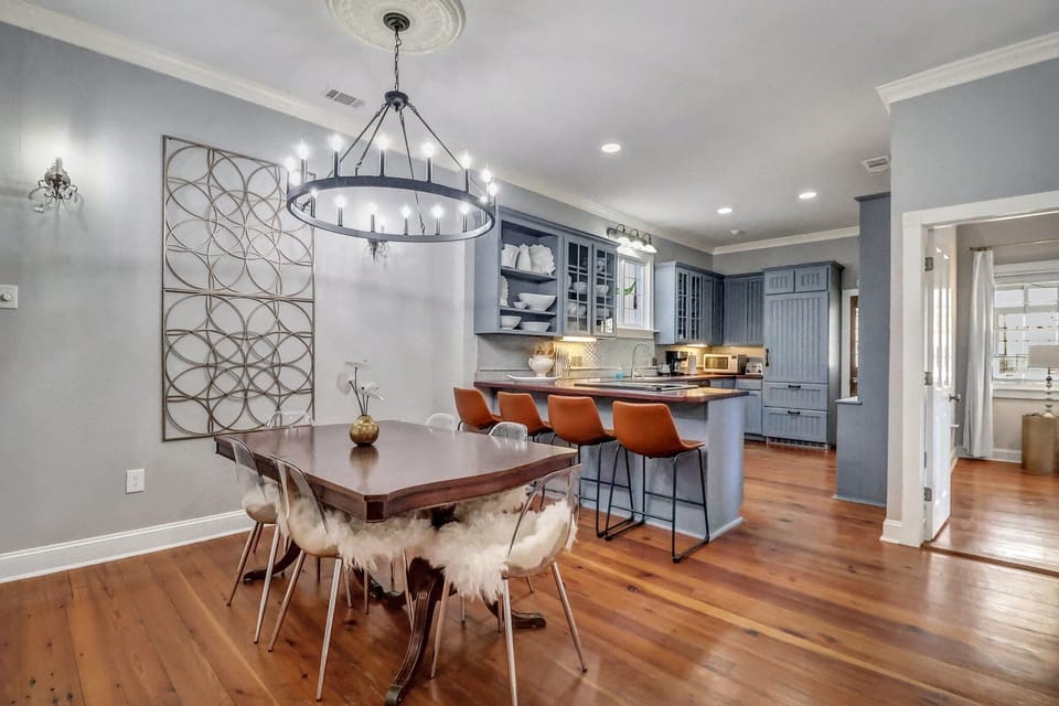 open layout dining area  + kitchen