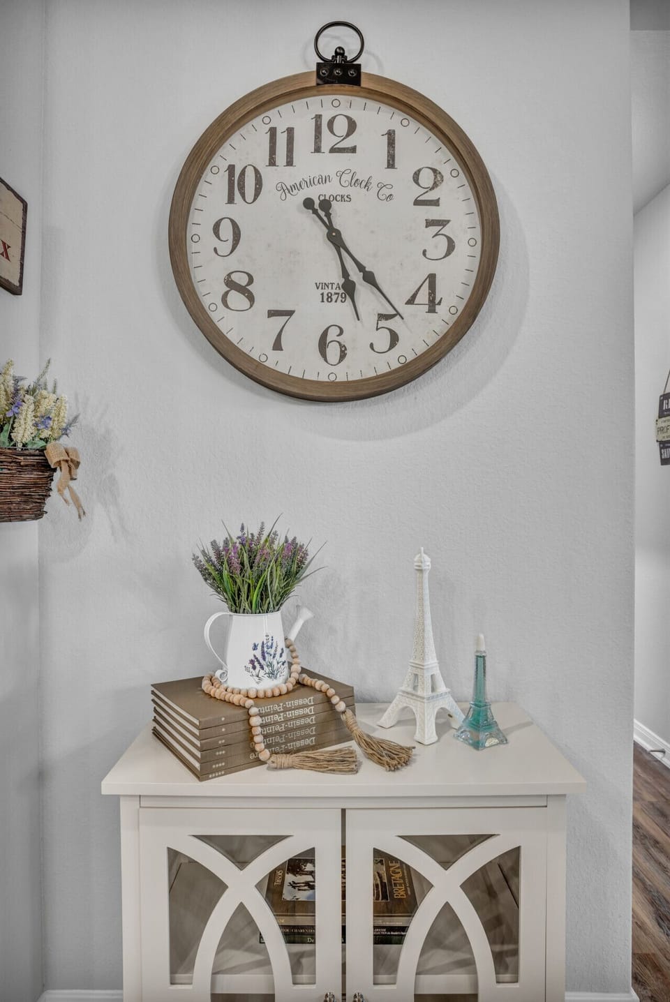 Timeless design accented with lavender and subtle Parisian charm.
