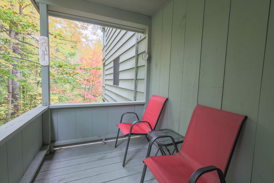 Private deck off master bedroom with seating for 2