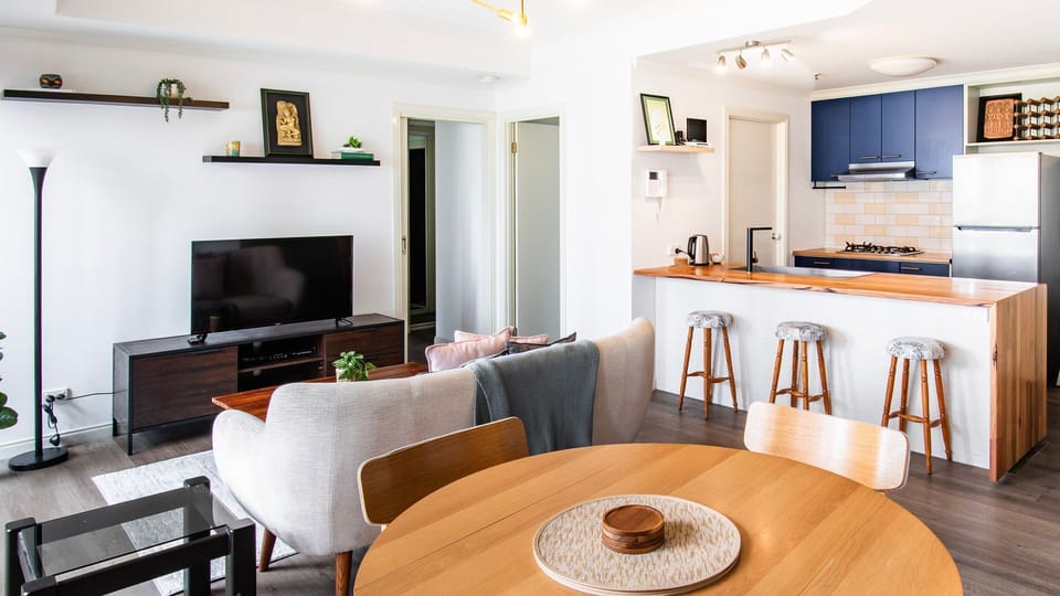 A warm and stylish living room to unwind and feel at home