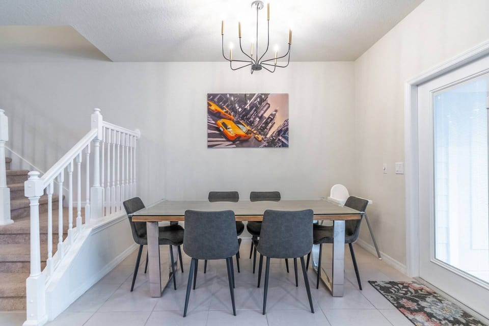 Formal Dining with seating for 6 and a high chair