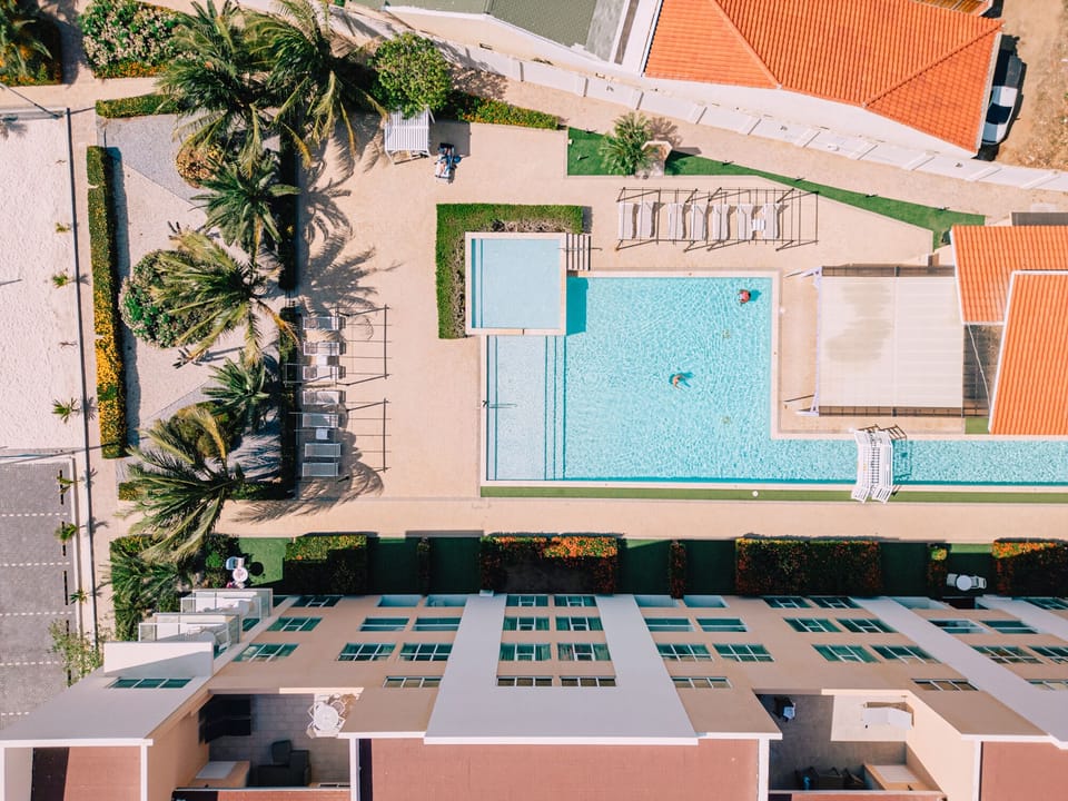 Spacious pool area
