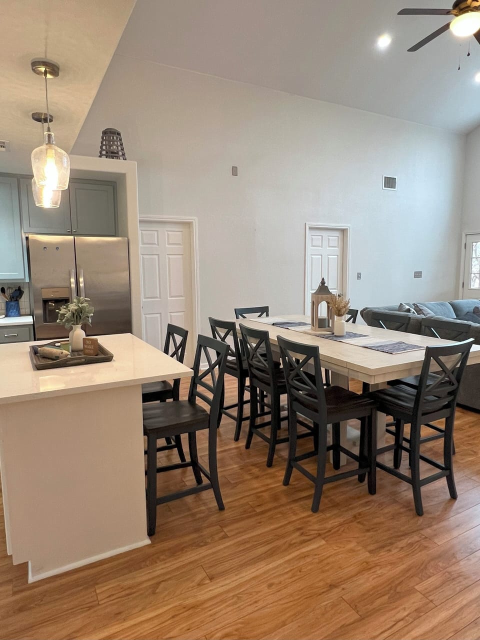 Kitchen table seats 8 - Additional seating for 2 at island