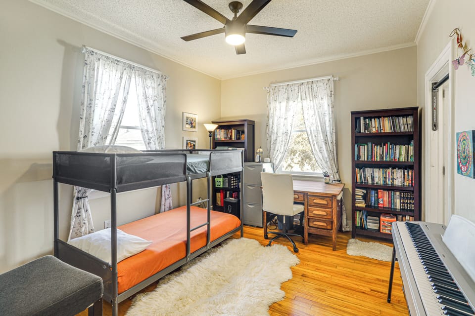 Bedroom 2 | 1st Floor | Twin Bunk Bed | Piano | Laptop-Friendly Workspace