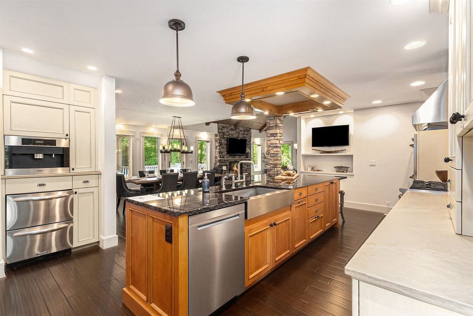 Beautiful modern kitchen with plenty of space to prepare a meal at home