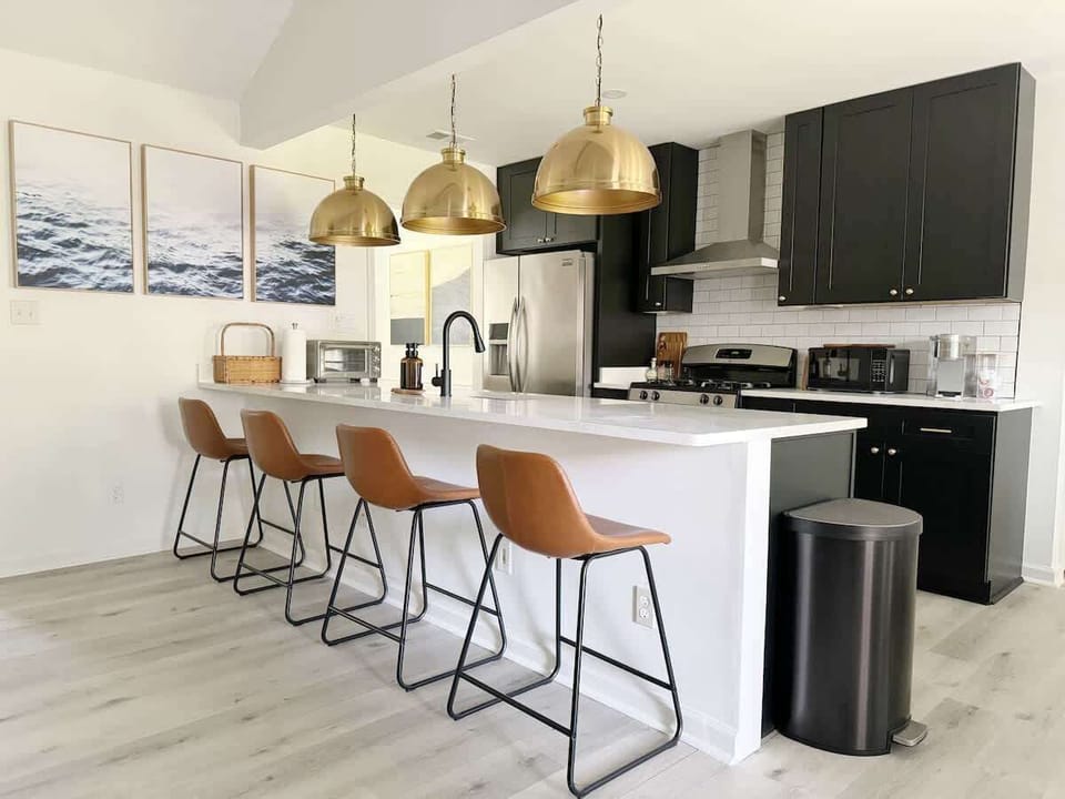 Kitchen counter seating for quick meals or snacks.