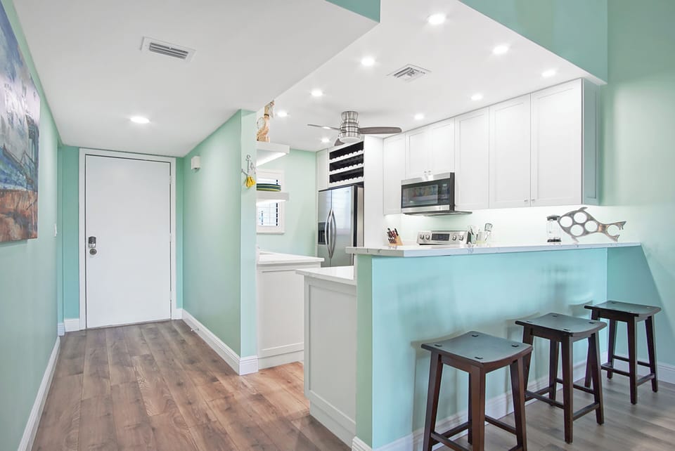Bar counter for snacks and socializing