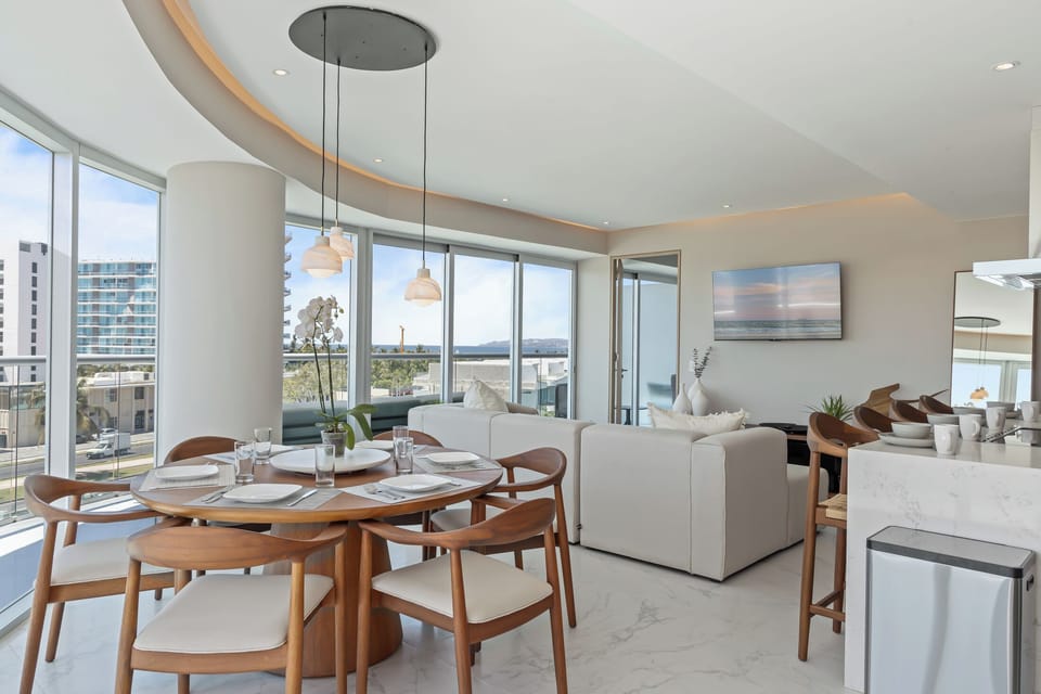 Dining, Living and Kitchen areas
